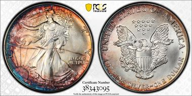 1992 $1 Silver Eagle MS65