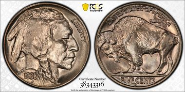 1938-D/S 5C Overmintmark, FS-511 MS65