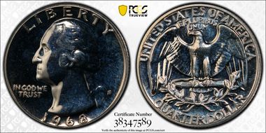 1968-S 25C Type F Reverse, FS-902 PR66