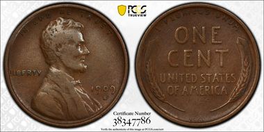 1909-S VDB 1C VF25BN