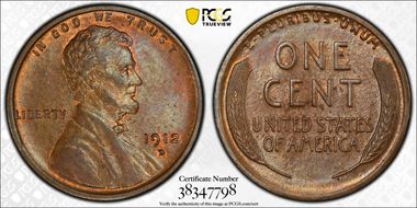 1912-D 1C AU58BN
