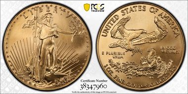 1999 $50 Gold Eagle MS68