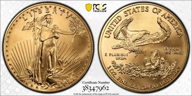 1999 $50 Gold Eagle MS68