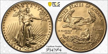 1987 $50 Gold Eagle N1