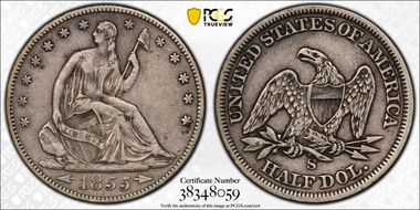 1855-S 50C Arrows VF35