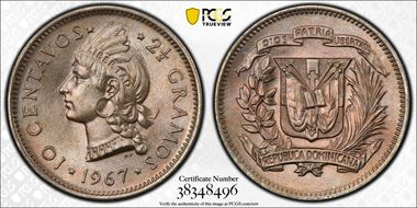 1967 10C MS65