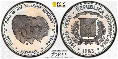 1983(t) 1/2 P Human Rights Cu-Ni PR68DCAM