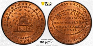 1792 Tk 1/2D DH-7 Nottinghamshire Nottingham MS65RB