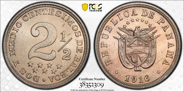 1916 2 1/2C MS64