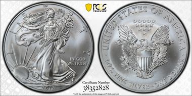 2012-(S) $1 Silver Eagle Struck at San Francisco First Strike MS70