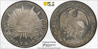 1863-Mo TH 8 R Mo52 MS64