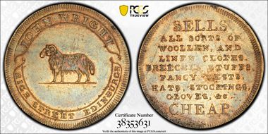 (c.1790s) Tk 1/2D DH-57 Lothian Brass AU58