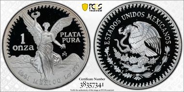 1991-Mo Onza Libertad Ag KM-494.3 PR69DCAM