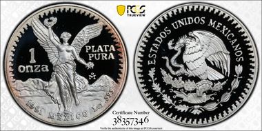 1991-Mo Onza Libertad Ag KM-494.3 PR69DCAM