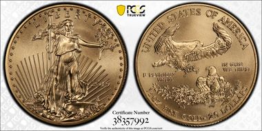2019 $25 Gold Eagle First Day of Issue MS70