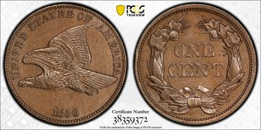 1856 1C Flying Eagle PR53