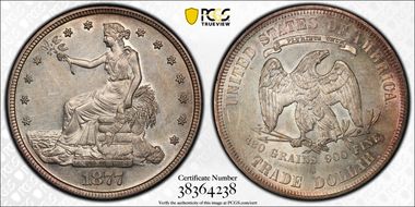 1877-S T$1 AU58