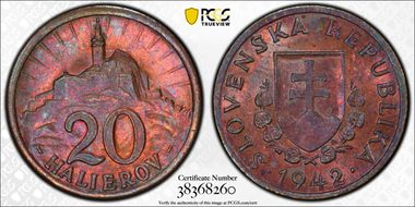 1942 20 H KM-4 Bronze MS64RB