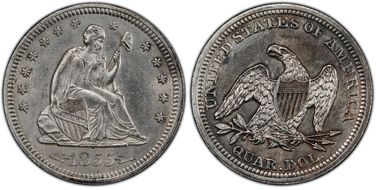 1855 25C Arrows S.S. Central America #2 (with Pinch) AU58
