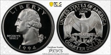 1994-S 25C Silver PR70DCAM