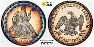 1859 50C PR63CAM