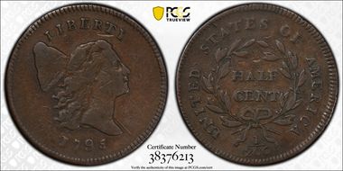 1795 1/2C Lettered Edge VF30BN