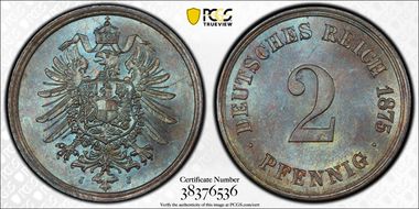 1875-J 2 Pfg J-2 MS64BN