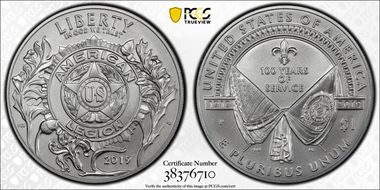 2019-P $1 American Legion 100th Ann MS70