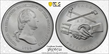 (2018) Medal George Washington "1789"  Silver Matte Finish MS70