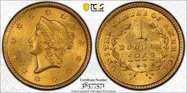 1853 G$1 MS64