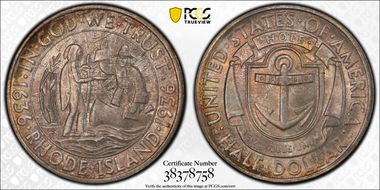 1936-D 50C Rhode Island MS66