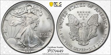 1986 $1 Silver Eagle MS69