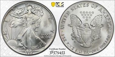 1986 $1 Silver Eagle MS69