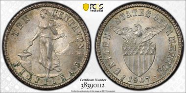 1907-S 10C MS63