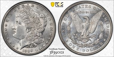 1889 $1 VAM 23A Clashed IN AU58