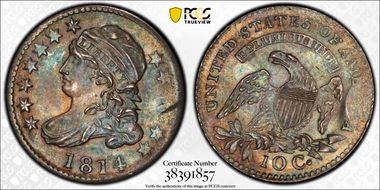 1814 10C Large Date MS64