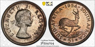 1954 5 Shil PR66