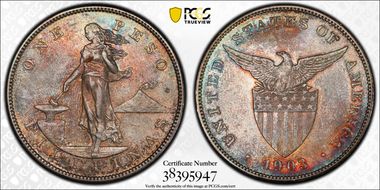 1903-S Peso KM-168  Ag AU58