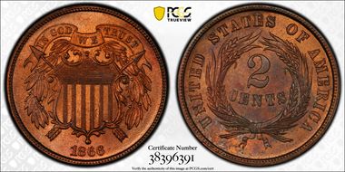 1866 2C MS65RB
