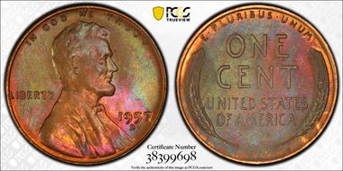 1957-D 1C MS65BN