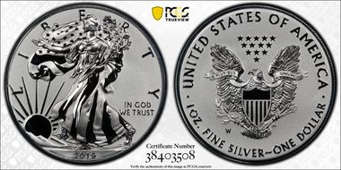 2019-W $1 Silver Eagle Enhanced Rev PR Pride of Two Nations, U.S. Set PR70