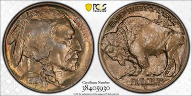 1913-D 5C FS-401, 2 Feathers MS66