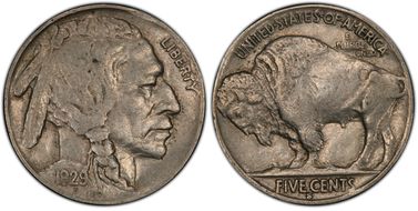 1929-S 5C 2 Feathers FS-401 XF40