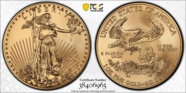 2017-W $50 Burnished Gold Eagle SP70