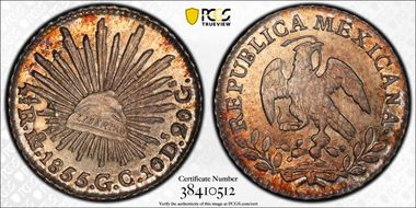 1855-Mo GC 1/2 R KM-370.9  Ag MS65