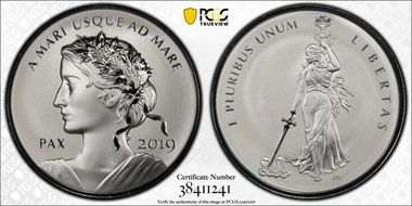 2019 Medal Peace And Liberty 1kg Ag Reverse PR PR70
