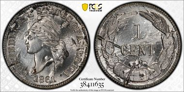 (1961) CSA 1C Bashlow Restrike, Silver MS67