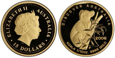 2006-P $15 Koala Gold Discover Australia - Fauna PR70DCAM