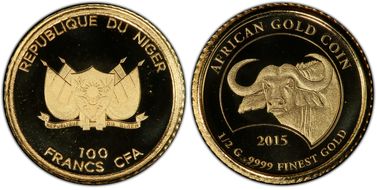 2015 100 Fr Water Buffalo Gold PR69DCAM