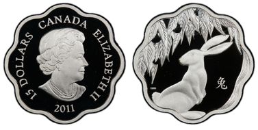 2011 $15 Rabbit Lotus PR70DCAM